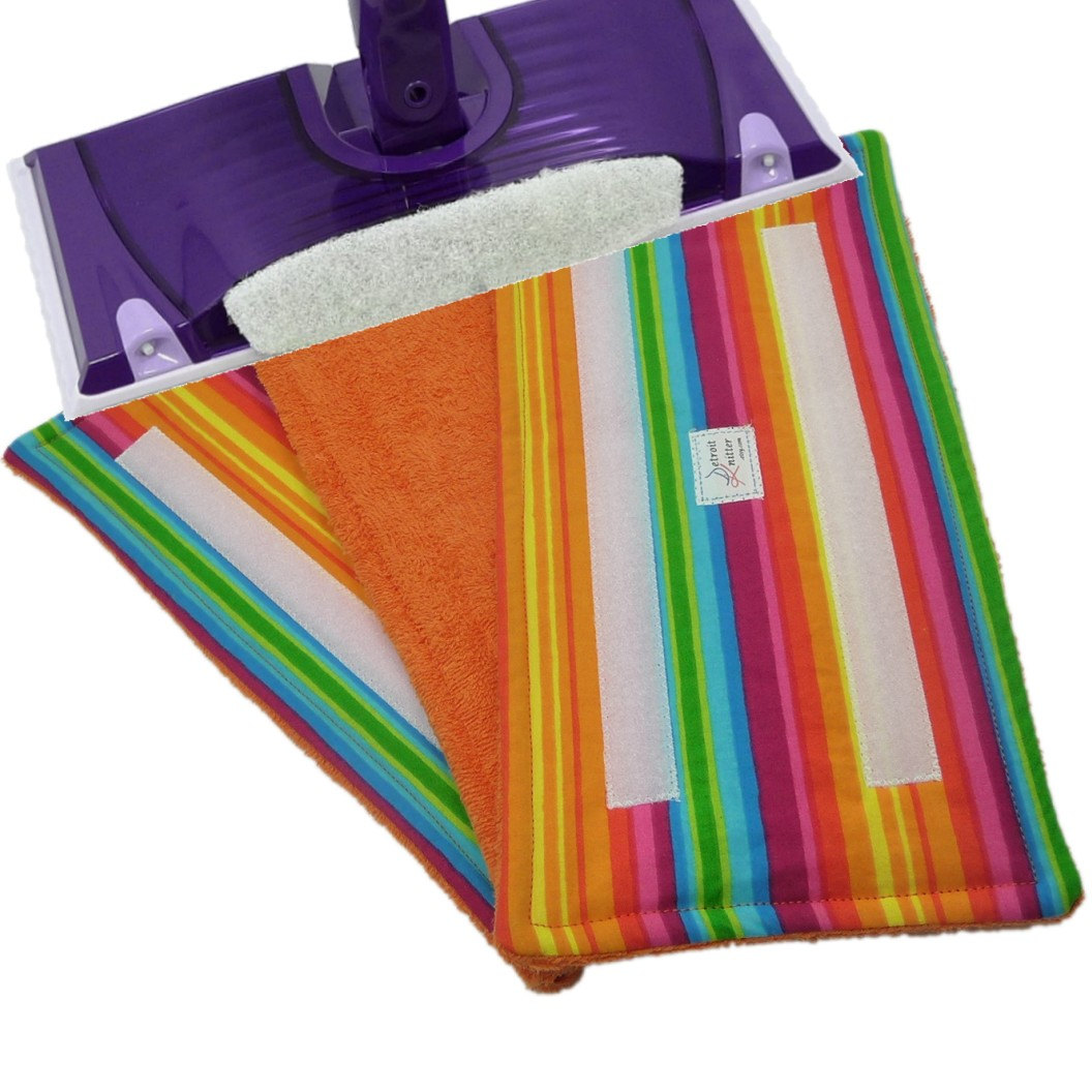 2 Reusable Swiffer Wet Jet Pads - Rainbow Stripes Pattern on Luulla
